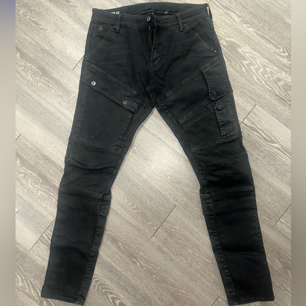 GSTAR RAW BLACK DENIM JEANS SIZE L:34 W:33